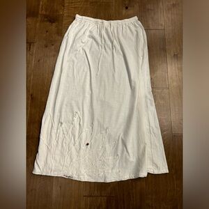 Zen Cheyenne Cotton drawstring A-line alpine White Maxi Skirt 3X